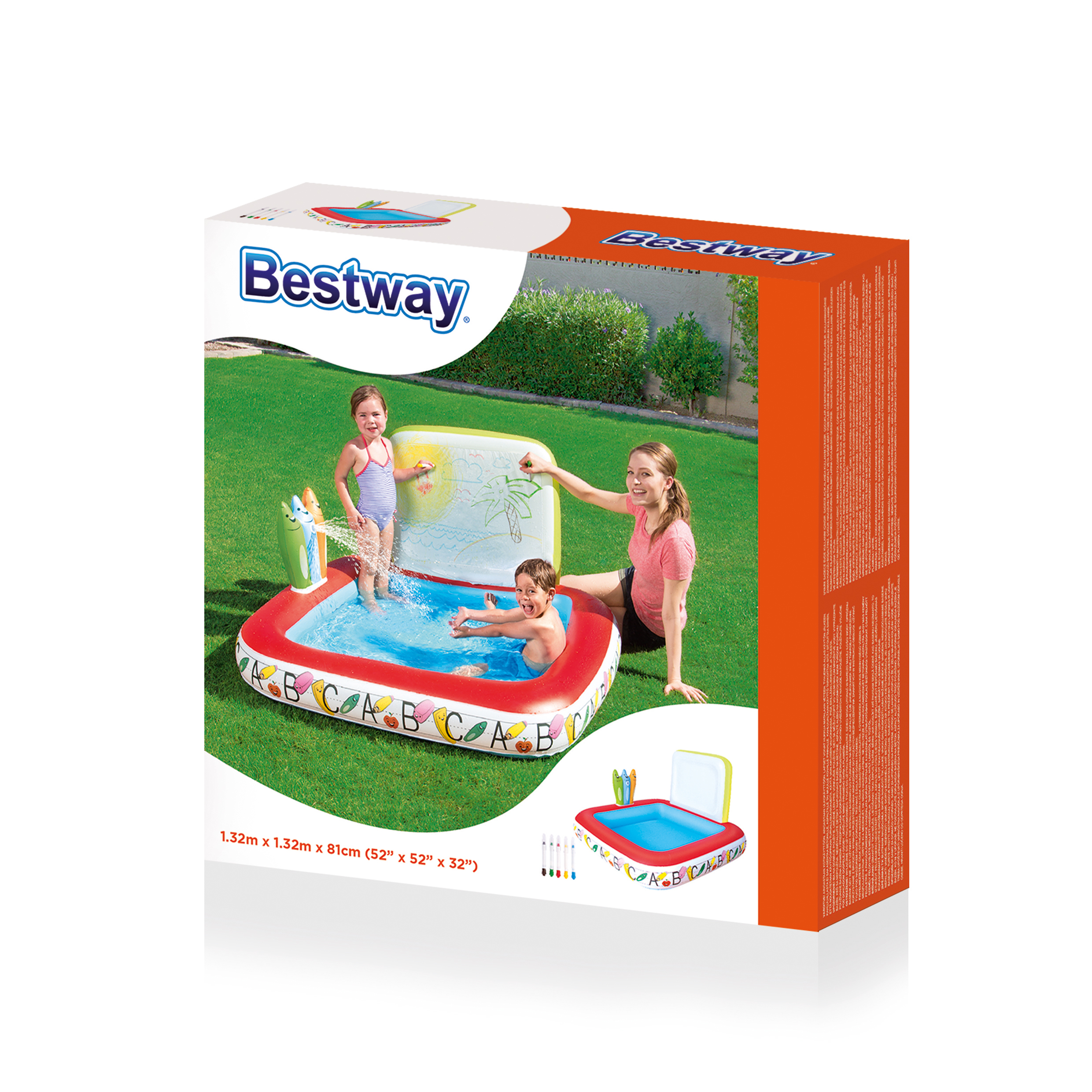 Piscina Inflável Infantil Escola Divertida 121 Litros - Bestway (6942138913972)
