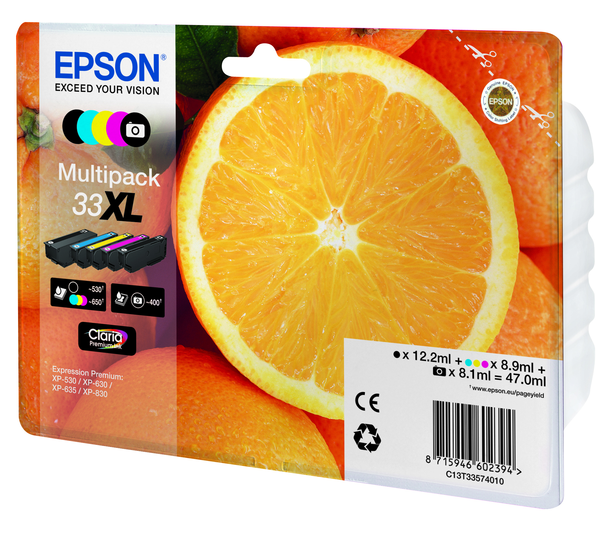 Image secondaire de Epson Oranges Multipack 5-colours 33XL Claria Premium Ink