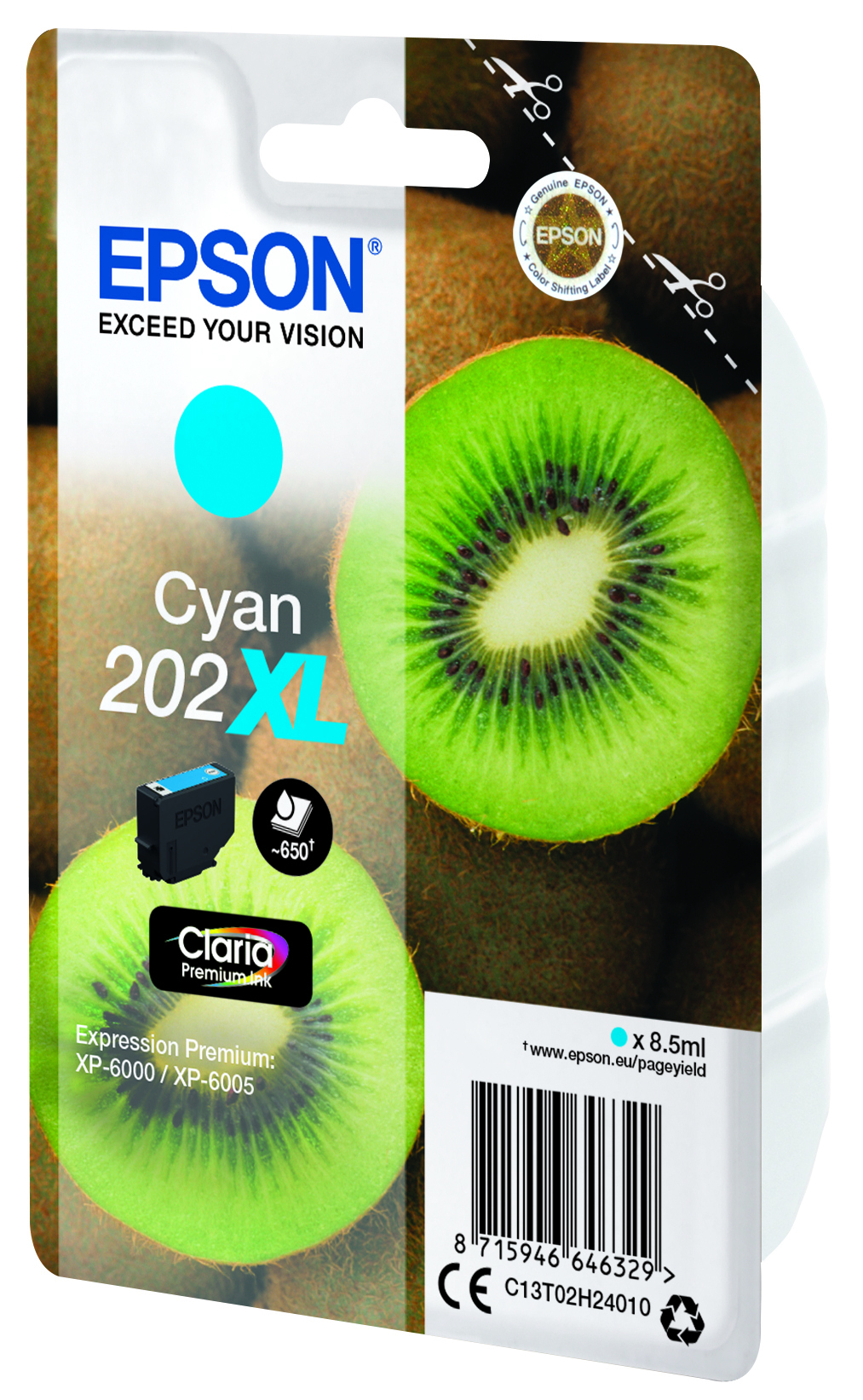 Image secondaire de Epson Kiwi Singlepack Cyan 202XL Claria Premium Ink