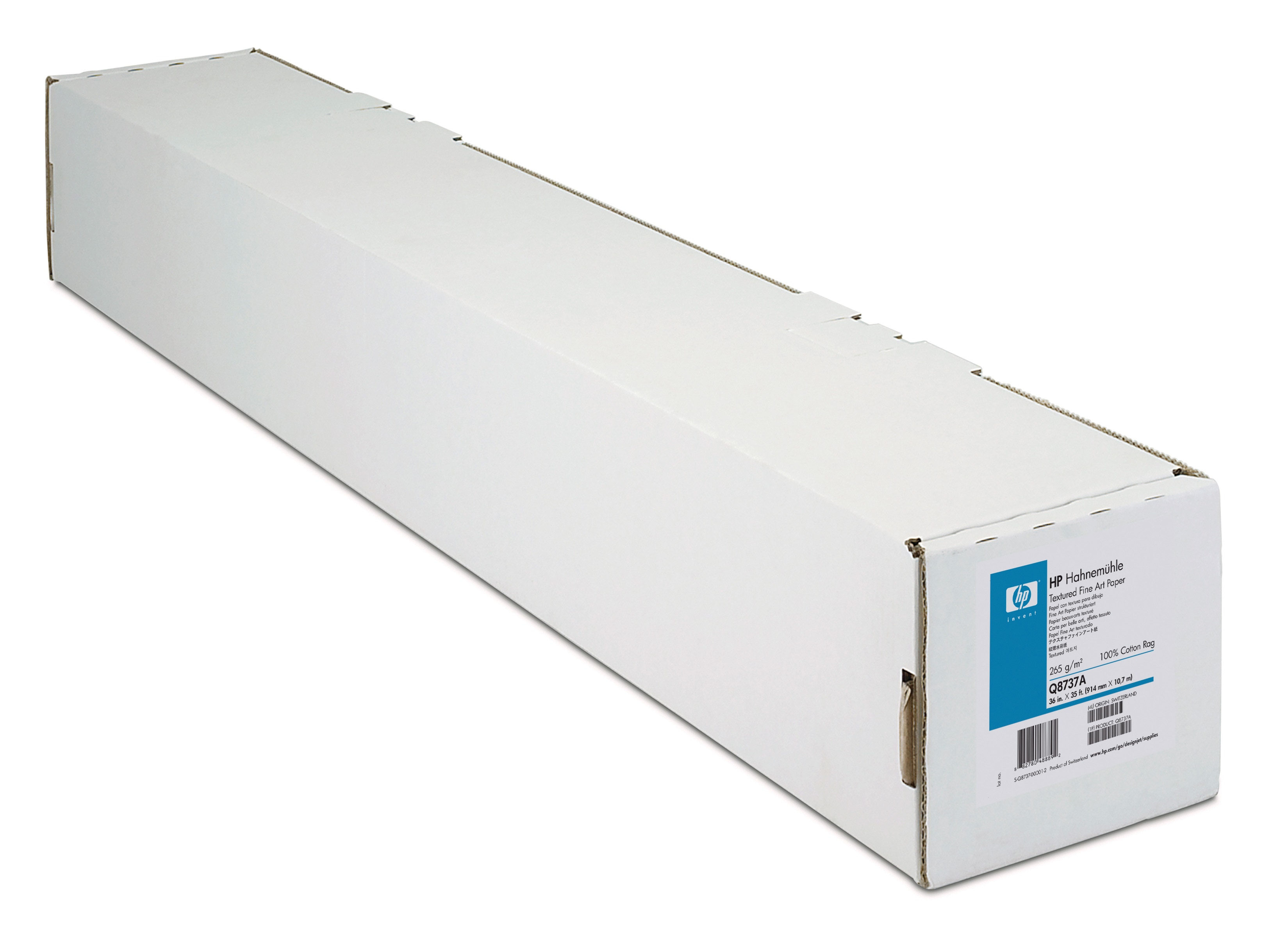 Produktdaten Hp Hahnemuhle Fineart Papier Strukturiert 265 G M 1067 Mm X 10 7 M 42 Zoll X 35 Fuss Grossformat Medien Q8738a