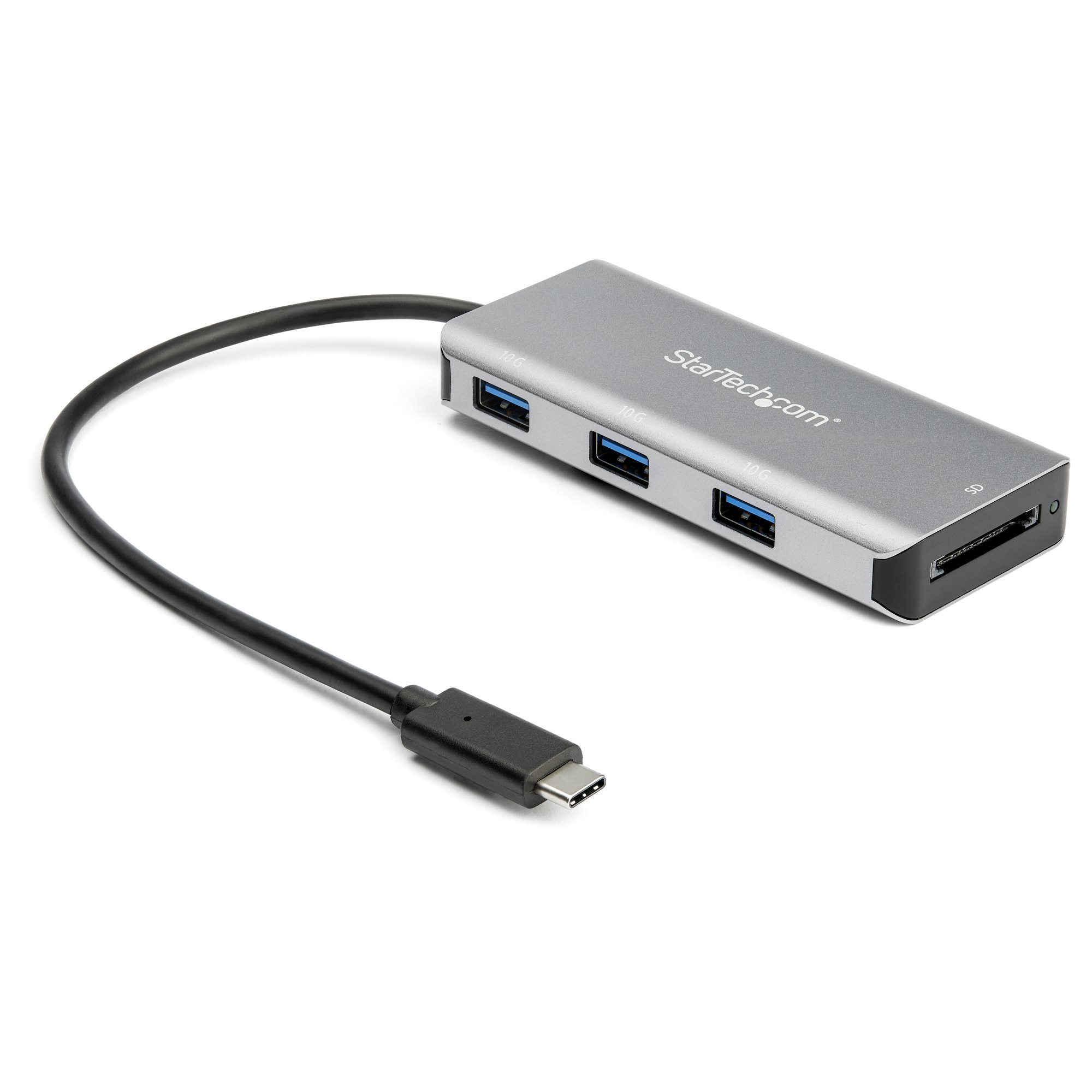 StarTech.com Hub USB-C a 3 porte con lettore per schede SD - 10 Gbps - 3 USB-A  HB31C3ASDMB, Hubs di interfaccia