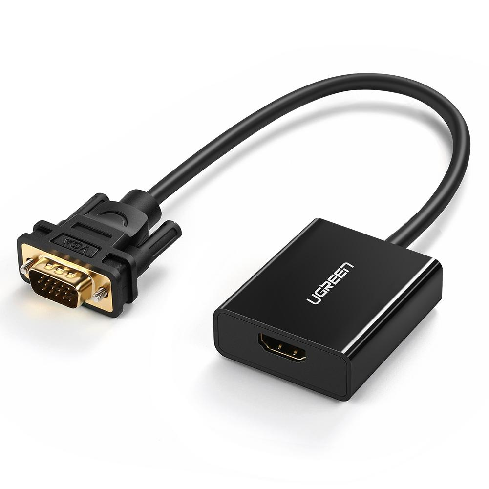 Adattatore Vga Hdmi Monitor Pc Adattatore Da HDMI A VGA Con Audio - Piccolo E Compatto - Full HD 1080p - Include Cavo Audio 3,5 Mm - Nero Cavo Vga Hdmi - Foto 11