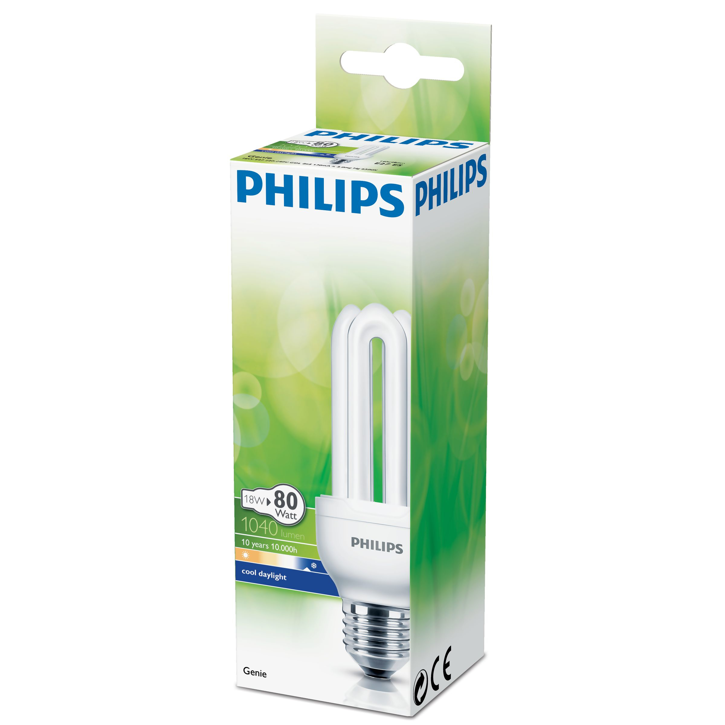 Philips genie 18w/865 e27 холодный дневной интегр компакт люмин. энергосб-щая (8711500801081)