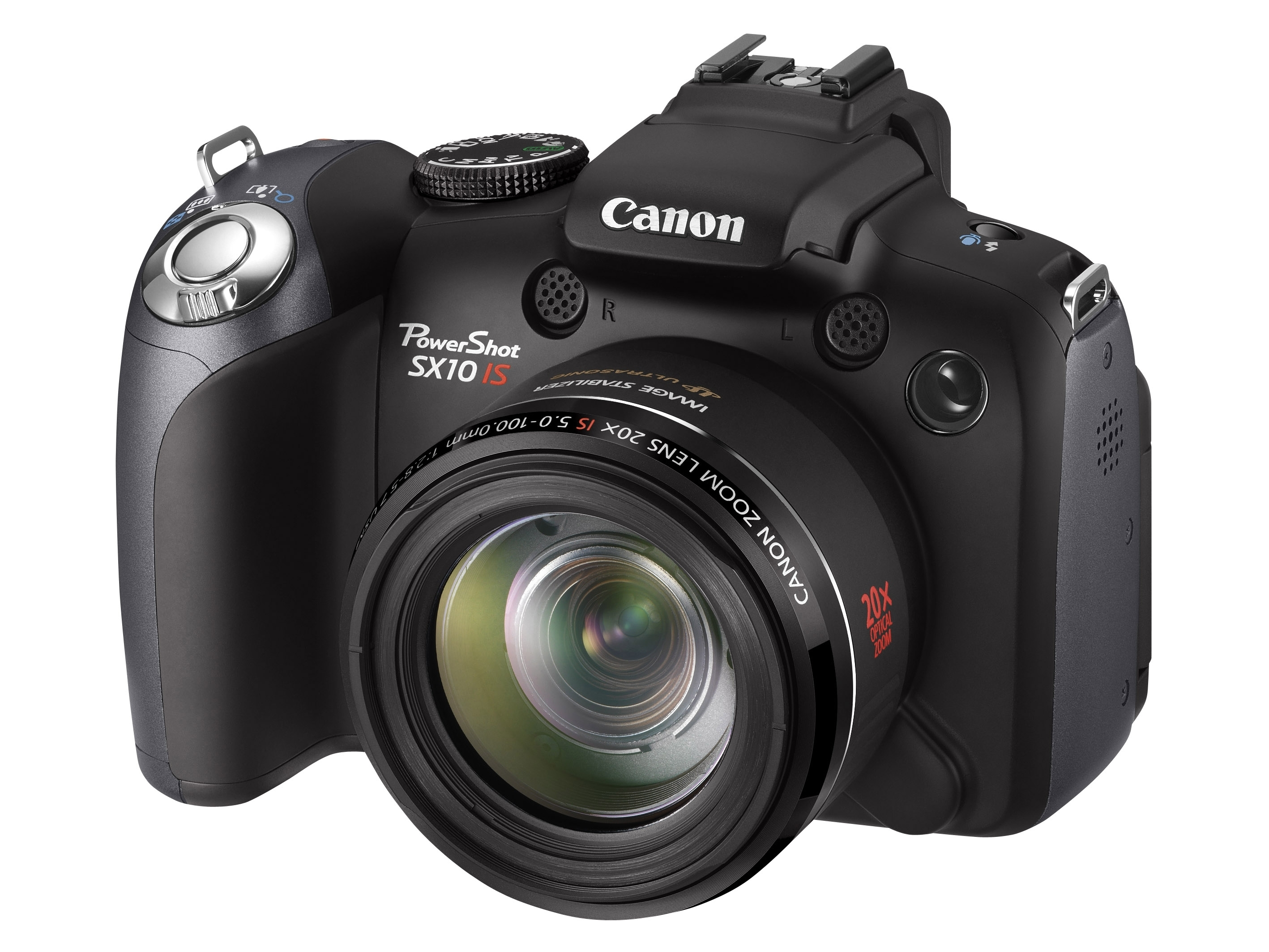 canon sx10 is 10 mp 1/2.3" ccd 3648 x 2736 像素 黑色