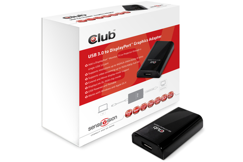 CLUB3D SenseVision USB3.0 to Displayport 1600p Graphics Adapter