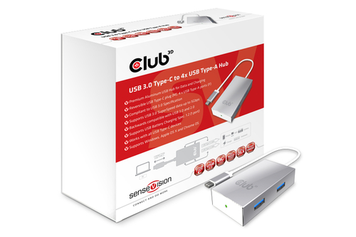 CLUB3D USB 3.0 Type C HUB to 4x USB3.0 High Speed