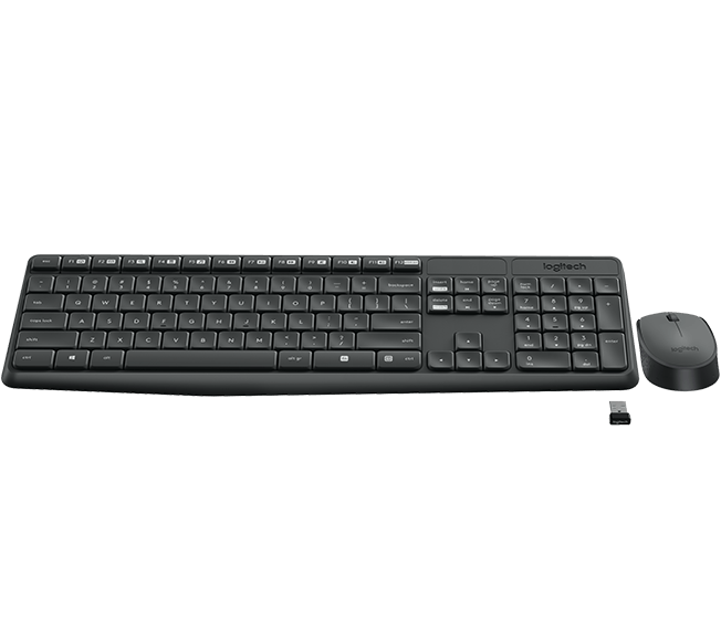 Specs Logitech MK235 keyboard RF Wireless Portuguese Black Specs Logitech MK235 keyboard RF Wireless Portuguese Black