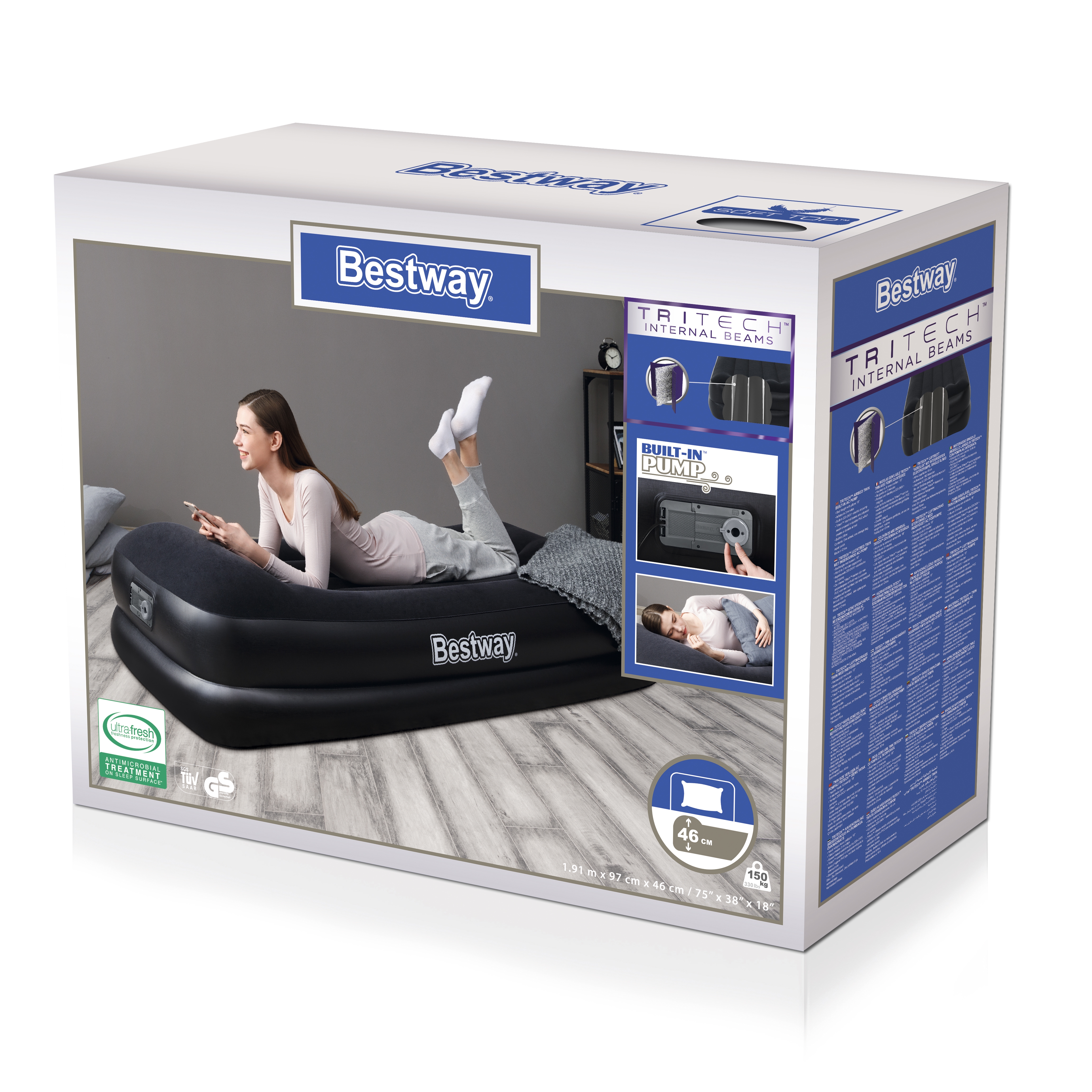 матрас bestway люкс 191х97х46см