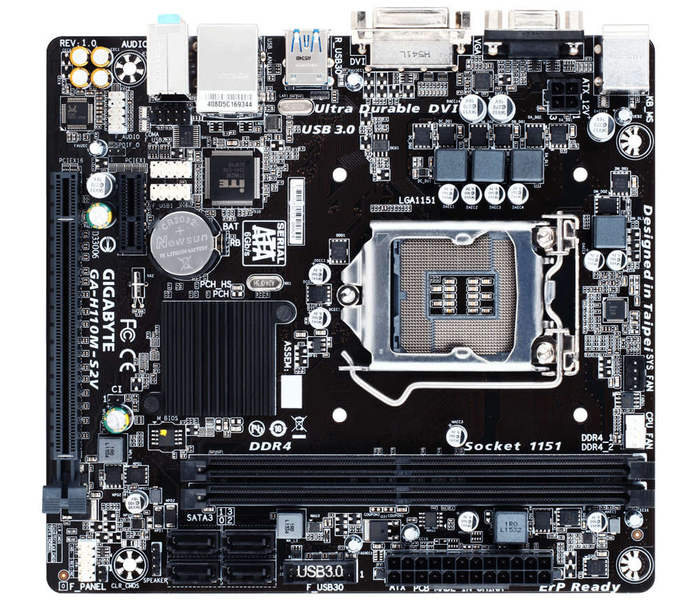 Gigabyte H110M-S2V Carte m/ère Intel Socket 1151 32 Go