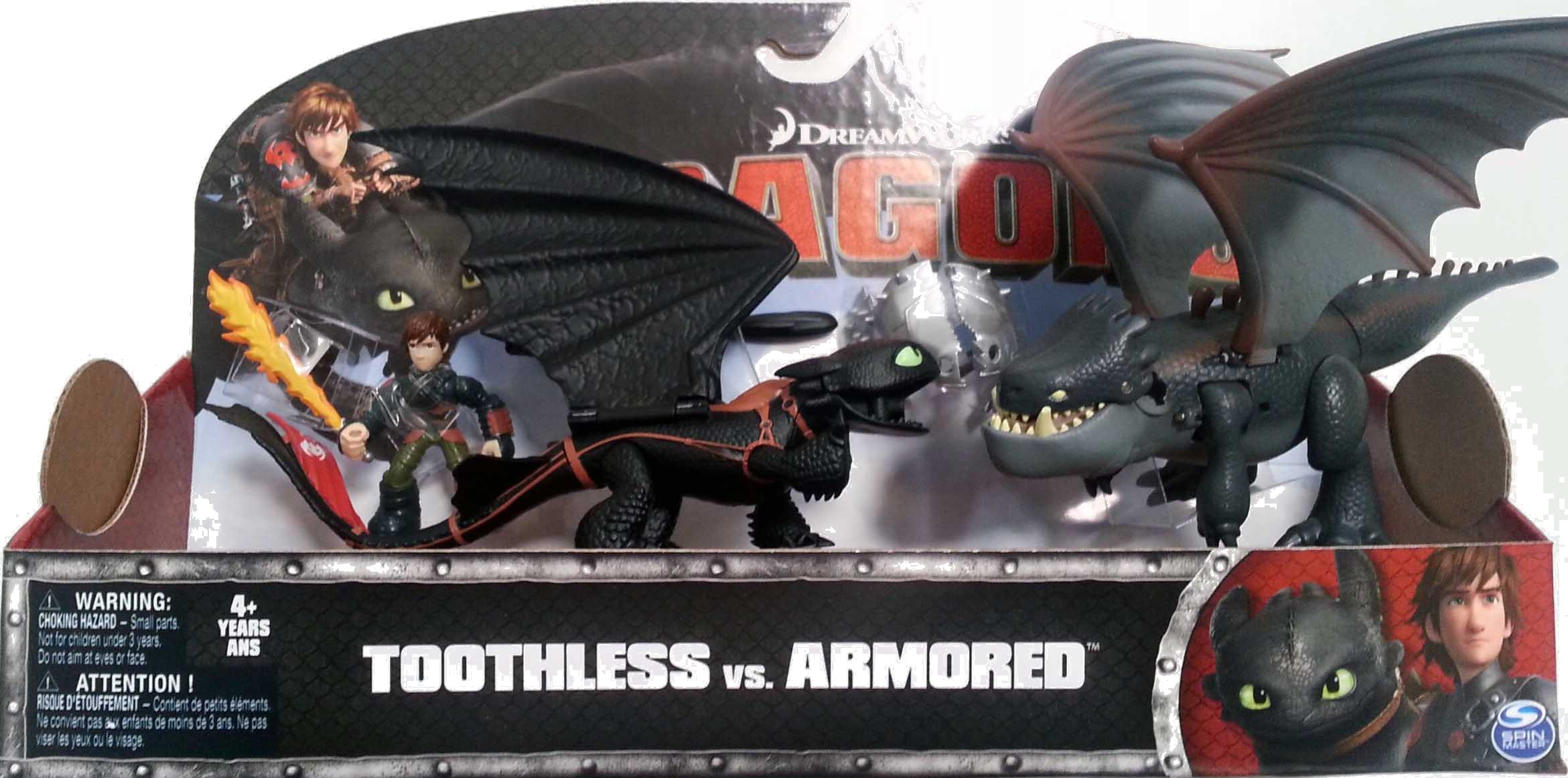 HOW TO TRAIN YOUR DRAGONS TOOTHLESS /& HICCUP VS ARMORED DRAGON SPIN MASTER 4+