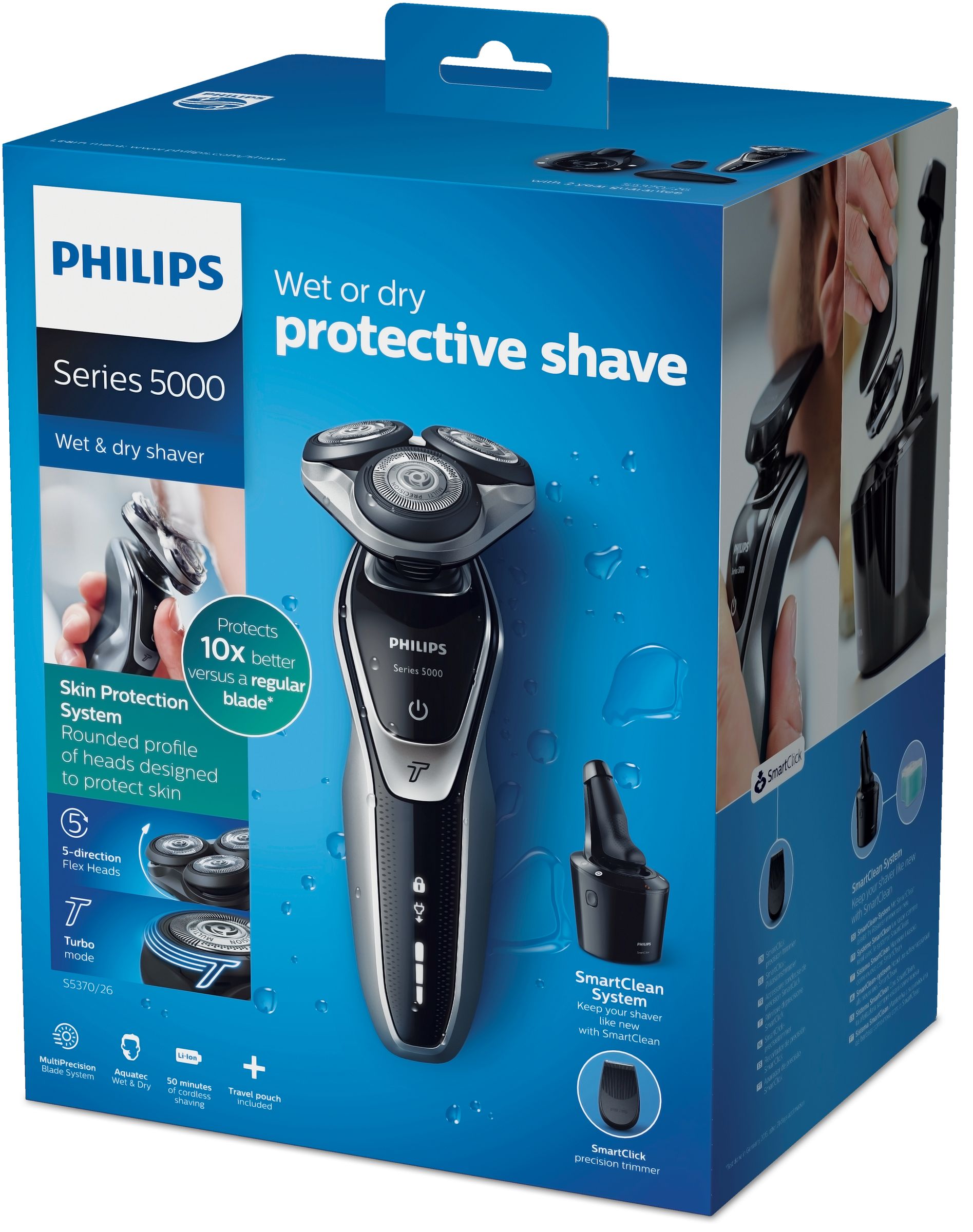 philips shaver series 5000 s5370/26 男用剃刀 旋转剃须刀 精确修剪