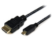 Photo STARTECH             StarTech.com Câble HDMI haute vitesse avec Ethernet 1 m - HDMI vers HDMI Micro - M/M