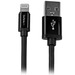 Photo STARTECH             StarTech.com Câble Apple Lightning vers USB pour iPhone, iPod, iPad - 2 m Noir