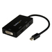 Photo STARTECH             StarTech.com Adaptateur de voyage Mini DisplayPort vers VGA / DVI / HDMI - Convertisseur vidéo 3-en-