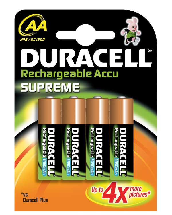 DURACELL Akku Mignon-AA 1,2V 2.450mAh 4St