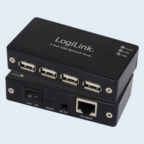 NETWORKING Hub USB Server 10/100Mb - 4xUSB,USB 2.0 komp,DHCP Client