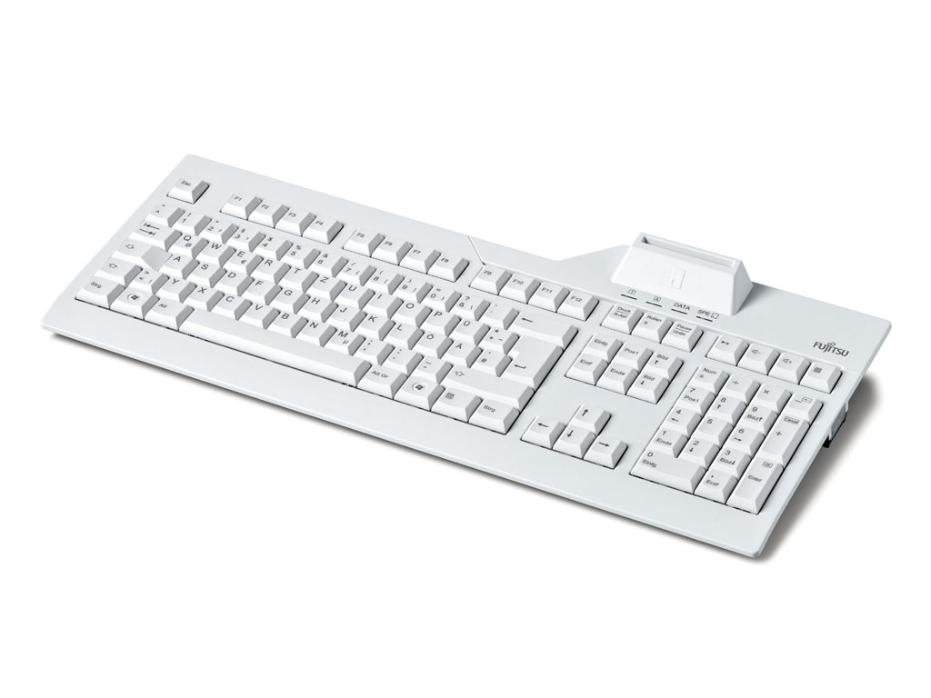 FUJITSU Tastatur Professional USB bright light grey black Handauflage 5 Komfort Tasten PS2 + USB  (SL)(HR)