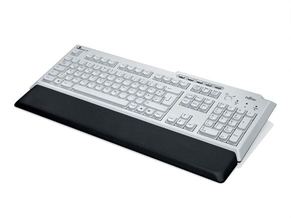 FUJITSU Tastatur Professional USB bright light grey black Handauflage 5 Komfort Tasten PS2 + USB (GB)