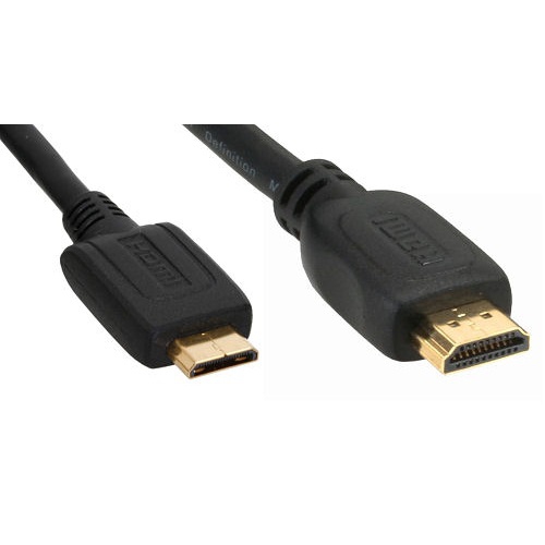 InLine® HDMI Mini Kabel, High Speed HDMI® Cable, Stecker A auf C, verg. Kontakte, schwarz, 1m