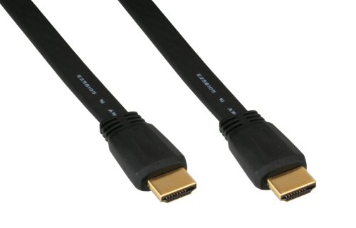 InLine� HDMI Flachkabel, High Speed HDMI� Cable, verg. Kontakte, schwarz, 3m