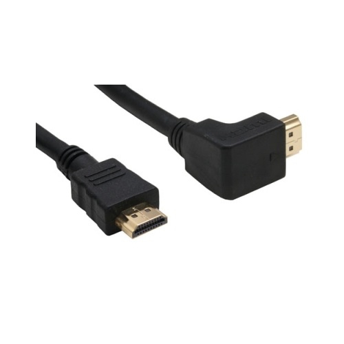 InLine® HDMI Kabel, gewinkelt, High Speed HDMI® Cable, Stecker / Stecker, verg. Kontakte, schwarz, 5m