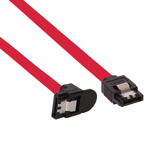 InLine® SATA 6Gb/s Kabel, mit Lasche, gewinkelt, 0,3m
