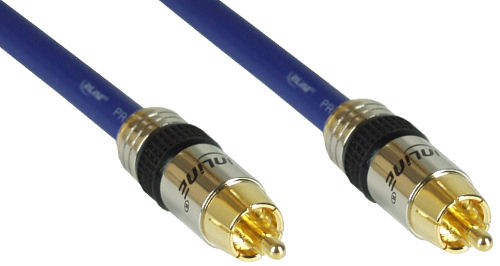 InLine&reg; Cinch Kabel VIDEO & digital AUDIO, PREMIUM, vergoldete Stecker, 1x Cinch Stecker / Stecker, 1m