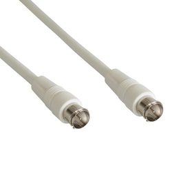 InLine® SAT-Anschlusskabel, 2x geschirmt, 2x F-Quick Stecker, >80dB, weiß, 2m