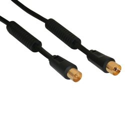 InLine® Antennenkabel Premium, 2x geschirmt, mit Filter, >85dB, schwarz, 0,5m