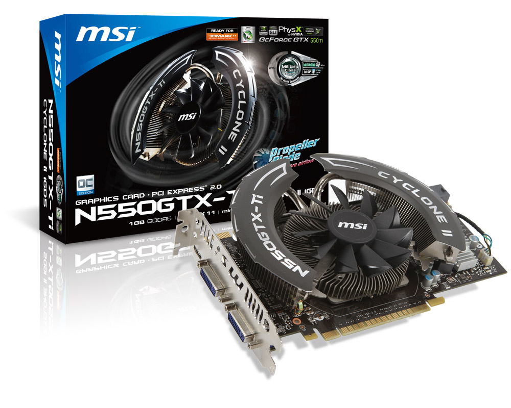 MSI N550GTX Cyclone II 1GD5/OC 1024MB