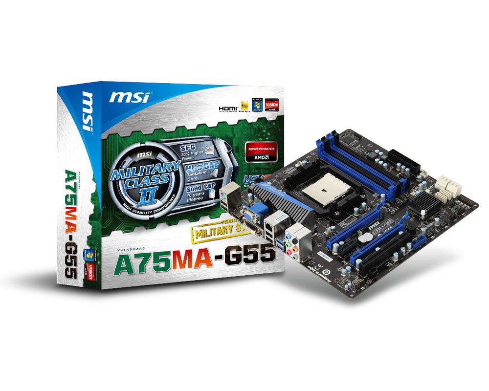 A75MA-G55 FM1 A75 MATX