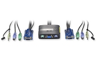 2-Port 2*PS2 KVM Switch LevelOne Cable with audio