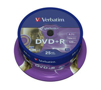 Verbatim DVD+R 16x L/scribe 25pk Sp