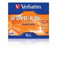 DVD-R  Verbatim 8,5GB  5pcs Jew Dual Layer  4x