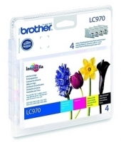 Brother LC970VALBP cartuccia d'inchiostro Nero, Ciano, Magenta, Giallo