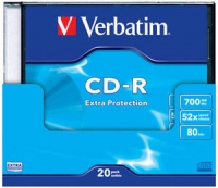 CD-R  Verbatim 700MB 20pcs Pack 52x SlimCase extra protect