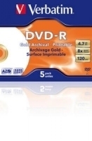 DVD-R  Verbatim 4,7GB  5pcs Jew PS Grade  8x