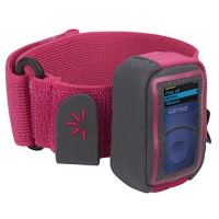 Suede MP3 armband small vesuvian pink