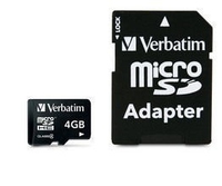 Verbatim MICRO SD CARD 4GB P-BLIST      MEM