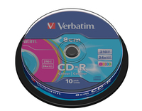 CD-R  Verbatim 210MB 10pcs Pack 24x Spindel colour 8cm