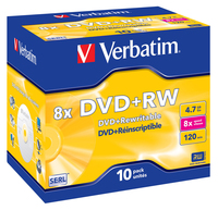 Verbatim 10pk 4.7GB 8X DVD+RW JC