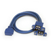 Photo STARTECH             StarTech.com Câble USB 3.0 2 ports monté sur panneau – Câble USB A vers adaptateur carte mère F/F
