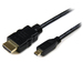 Photo STARTECH             StarTech.com Câble HDMI haute vitesse avec Ethernet 2 m - HDMI vers HDMI Micro - M/M