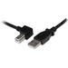 Photo STARTECH             StarTech.com Câble USB 2.0 A vers USB B Coudé à Gauche Mâle / Mâle pour imprimante - 2 m - Noir
