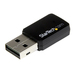 Photo STARTECH             StarTech.com Mini adaptateur USB 2.0 réseau sans fil AC600 double bande - Clé USB WiFi 802.11ac 1T1R