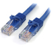 Photo STARTECH             StarTech.com Câble réseau Cat5e UTP sans crochet de 1m - Cordon Ethernet RJ45 anti-accroc - M/M - Bl