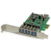 Photo STARTECH             StarTech.com Carte contrôleur PCI Express à 7 ports USB 3.0 - 6 externes 1 interne - Adaptateur PCIe