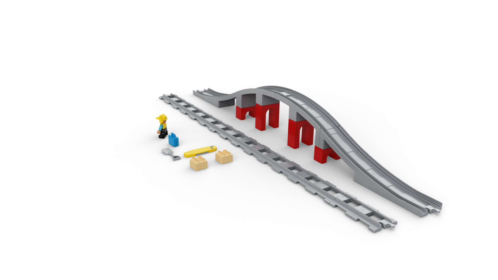 LEGO Duplo Steam Train Set: from 2 Years, 10874 Steam Train + 10872 Railway  Bridge with Rails + 10882 Rail Set