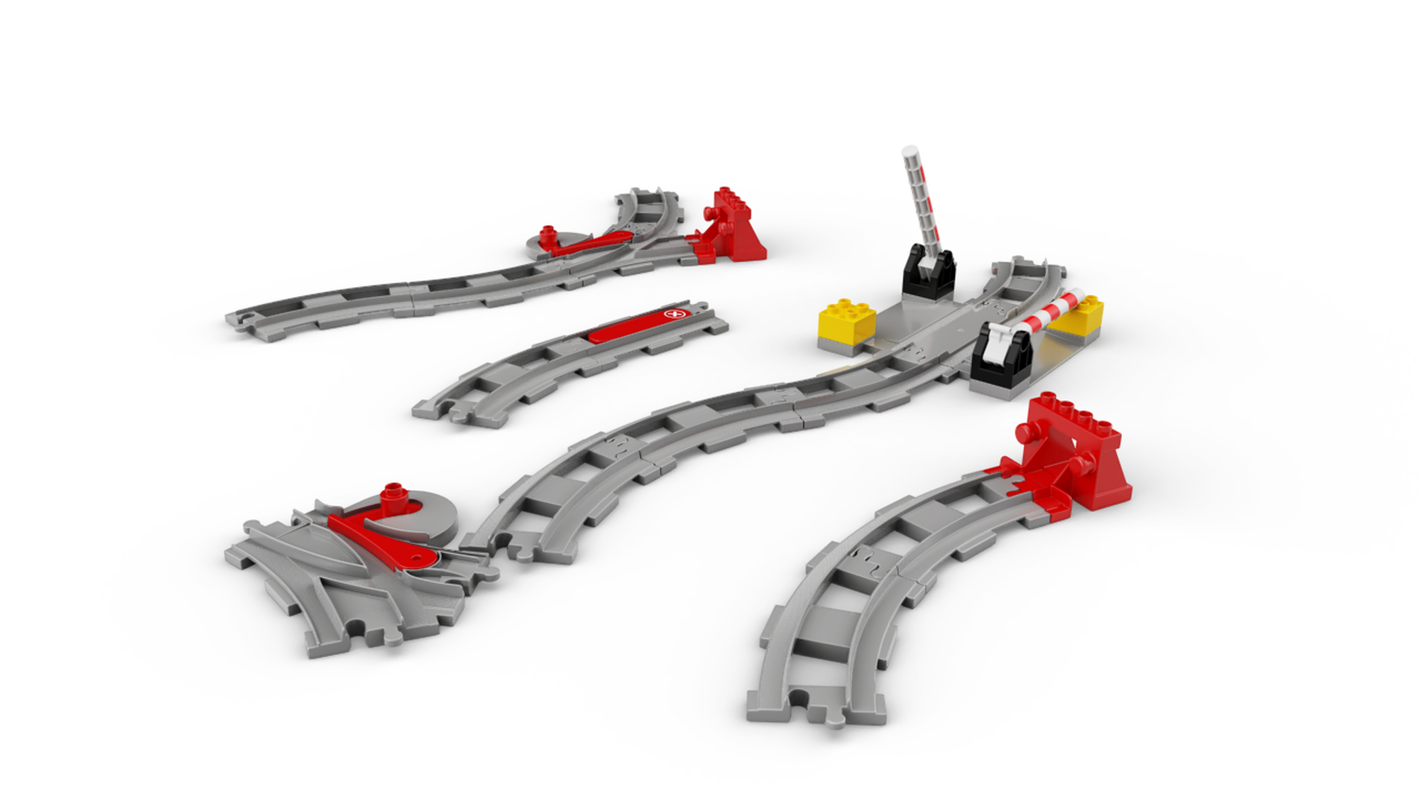 LEGO DUPLO Town Train Tracks Expansion Set 10882, Building Toys for  Toddlers with Red Action Brick, Gifts for 2 - 5 Year Old Boys and Girls