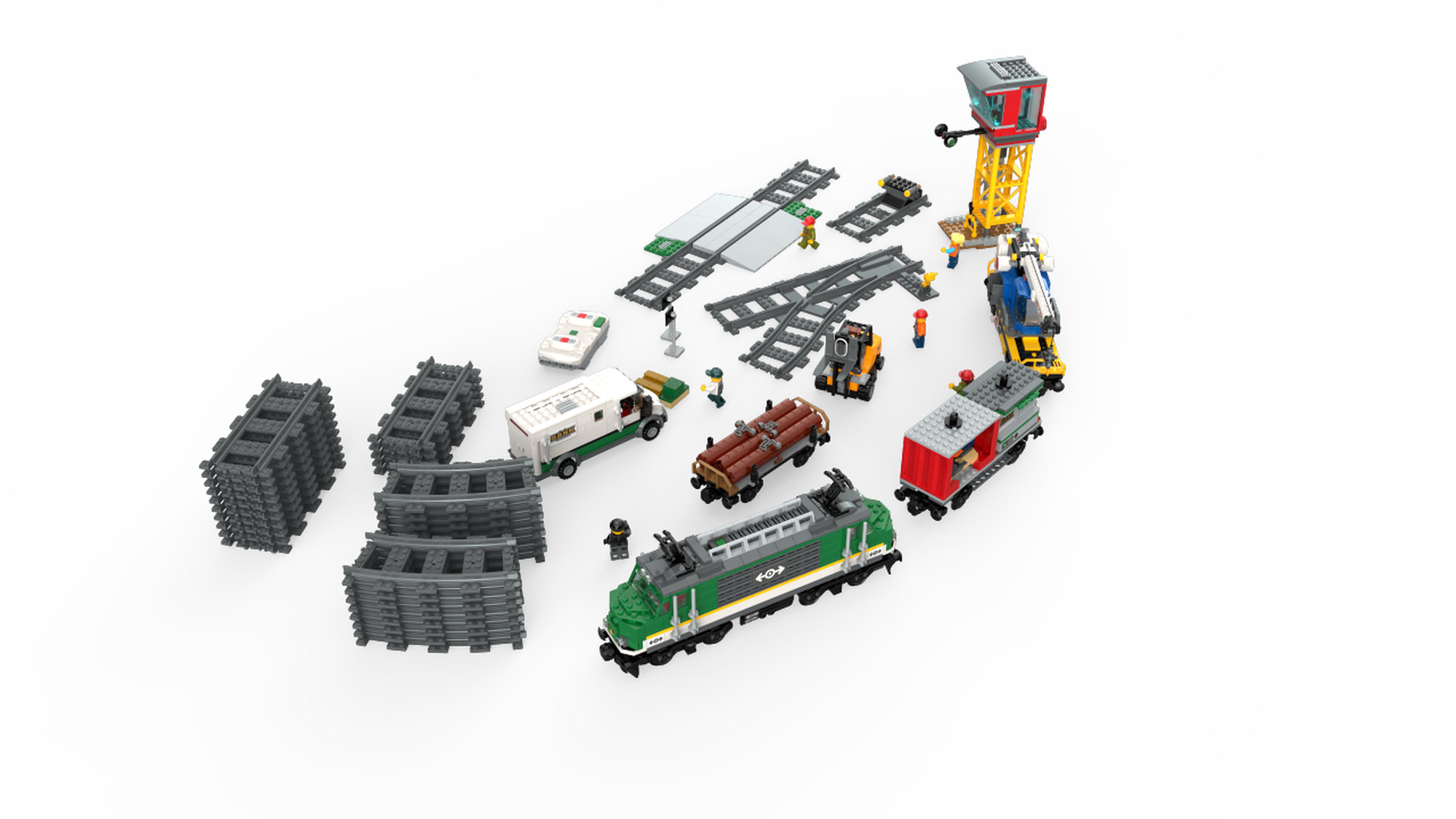 LEGO Cargo Train City 60198 Locomotive 2 Bogie Wheel Magnetic Coupling  Connector